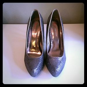 Silver Glitter Heels